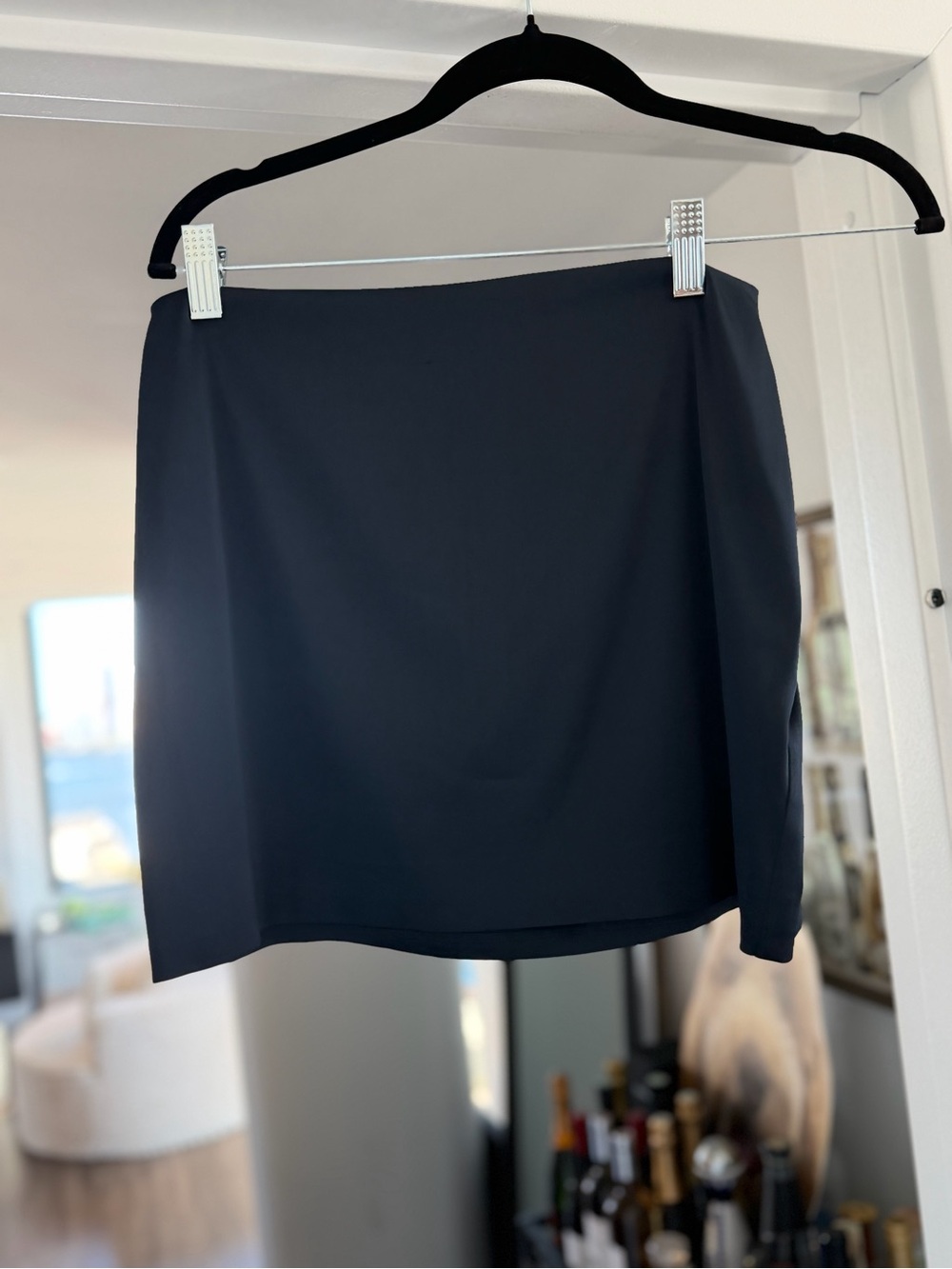 Women's Navy Straight Mini Skirt (Sunday Best)
